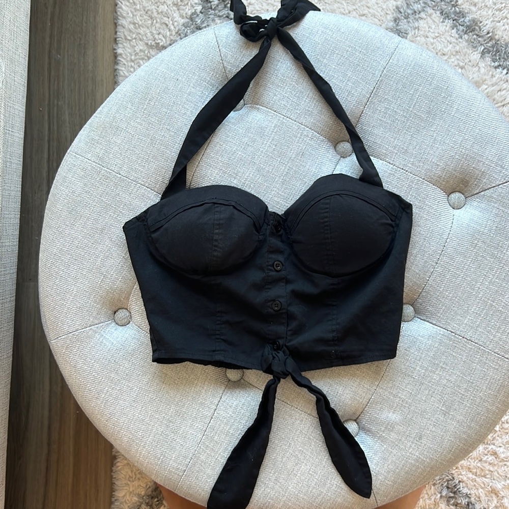 Black halter top